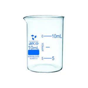 Arco Glass Beaker 10mL Low form with Spout