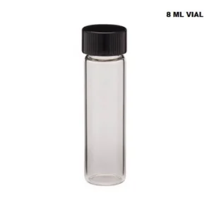Clear Glass Vial 8mL with Black Screw Cap