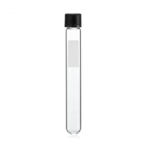 Pyrex Test Tube with Black Cap 5 Inch Clear Glass Tube