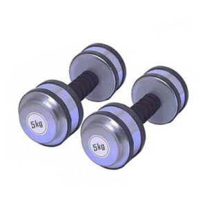 Silver Dumbbell Set with Rubber Gripped 10kg (5kg X 2)