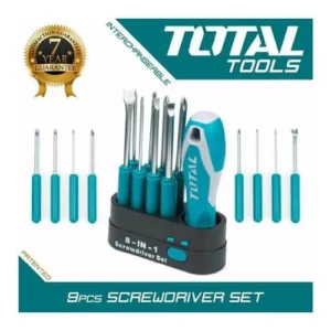 Total Brand 9 Pcs Screwdriver Set (Interchangeable)